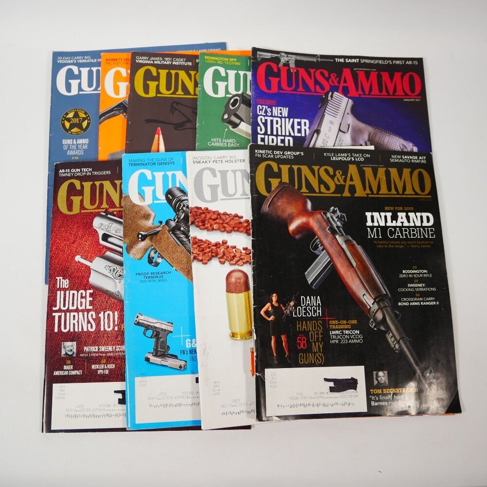 Guns & Ammo Magazine Lot of 9 from 2015-17